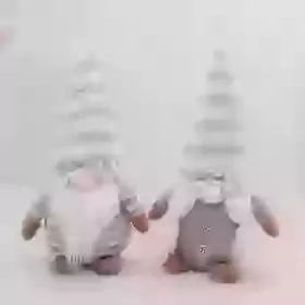 Grey and White Stripe Sweater Gnomes 